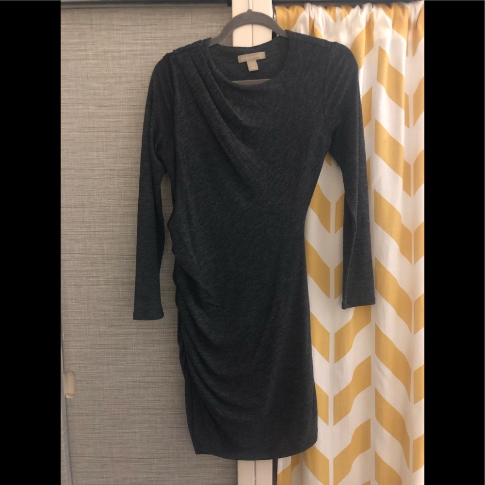 Banana Republic Petite S Long Sleeve Grey Dress